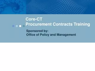 Core-CT Procurement Contracts Training