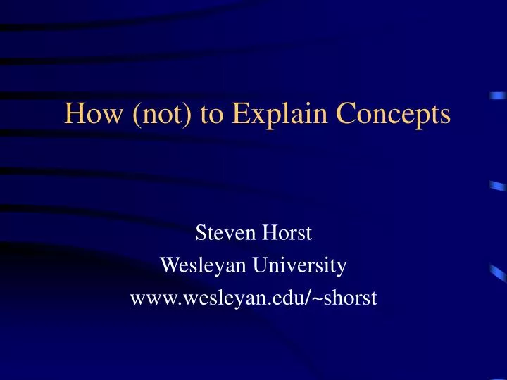 how not to explain concepts