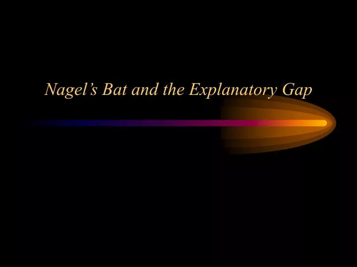 nagel s bat and the explanatory gap