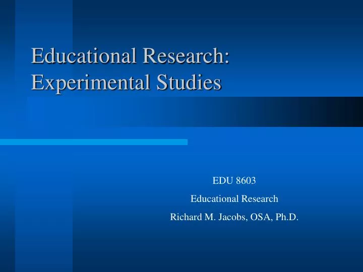educational research experimental studies