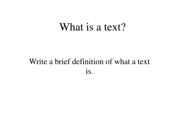 what is a text
