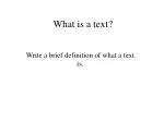 What is a text?
