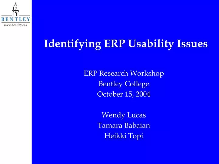 identifying erp usability issues