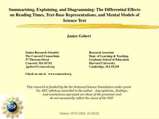 Summarizing, Explaining, and Diagramming: The Differential Effects on Reading Times, Text-Base Representations, and Ment