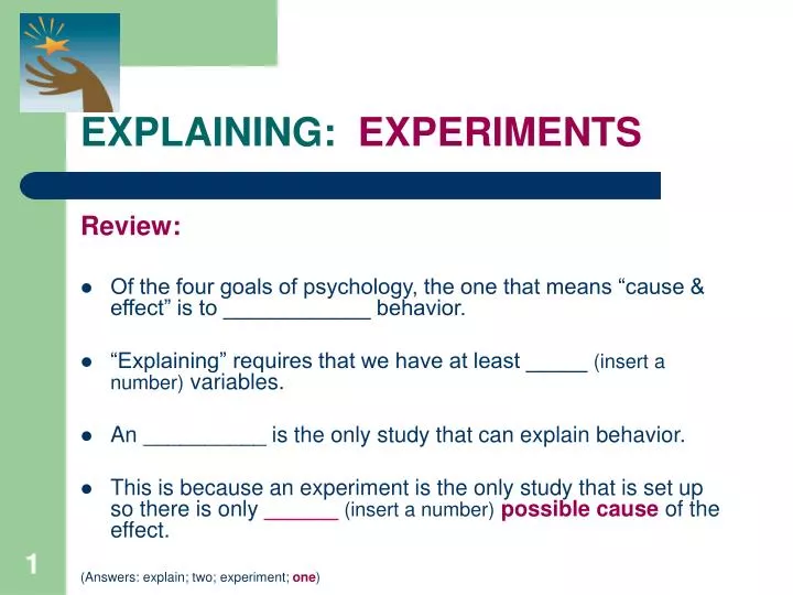 explaining experiments