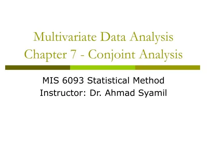 multivariate data analysis chapter 7 conjoint analysis
