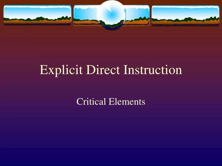 explicit direct instruction