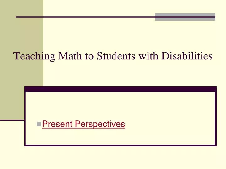 teaching math to students with disabilities