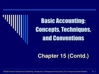 Basic Accounting: Concepts, Techniques, and Conventions