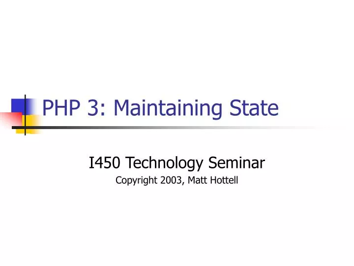 php 3 maintaining state