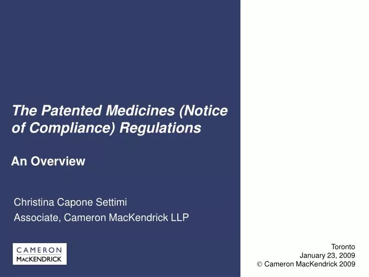 the patented medicines notice of compliance regulations
