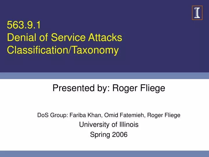 563 9 1 denial of service attacks classification taxonomy