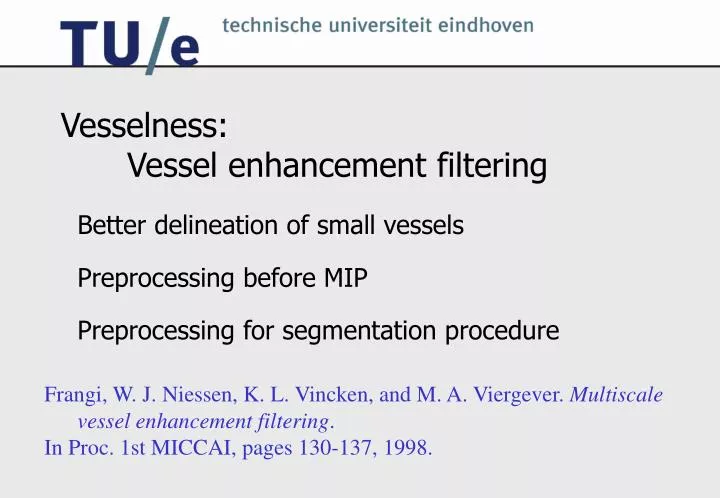 vesselness vessel enhancement filtering