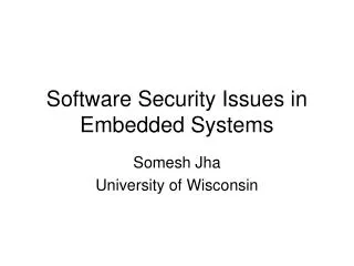 Software Security Issues in Embedded Systems