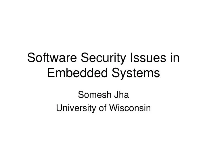 software security issues in embedded systems