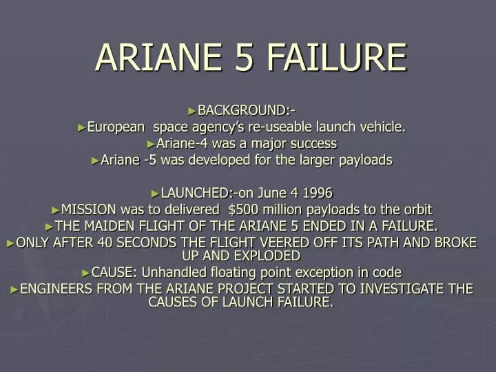 ariane 5 failure