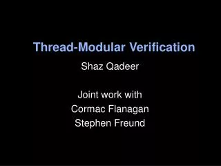 Thread-Modular Verification