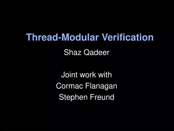 thread modular verification