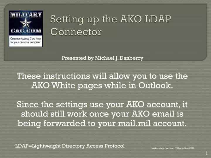 setting up the ako ldap connector