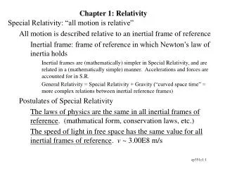 Chapter 1: Relativity