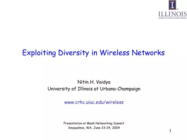 exploiting diversity in wireless networks