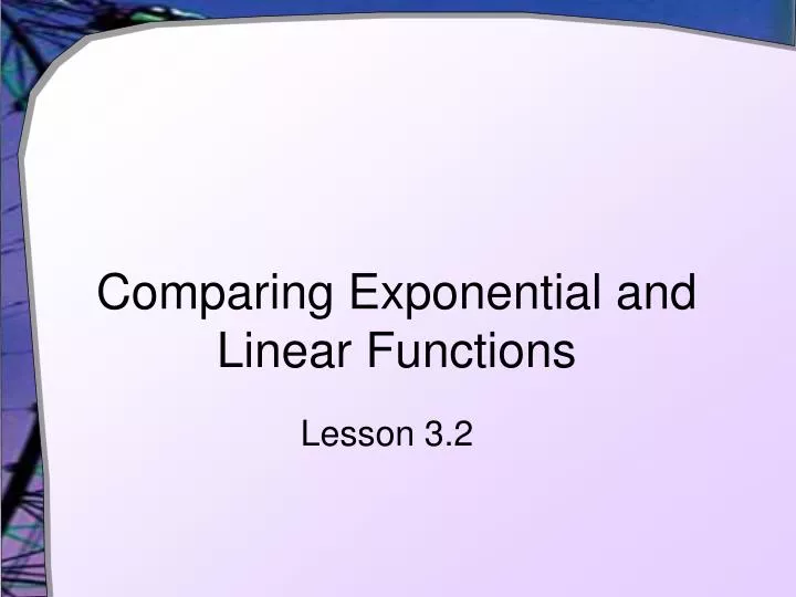 comparing exponential and linear functions
