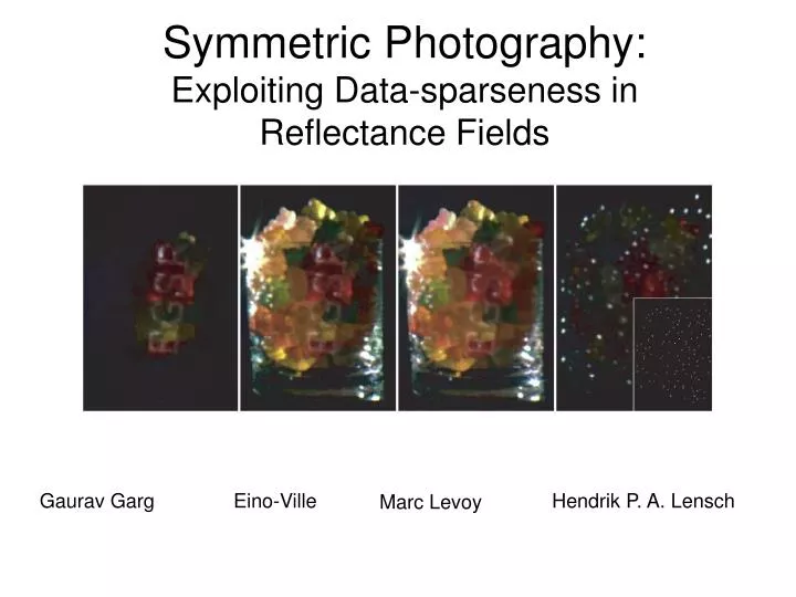 symmetric photography exploiting data sparseness in reflectance fields