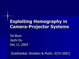 Exploiting Homography in Camera-Projector Systems