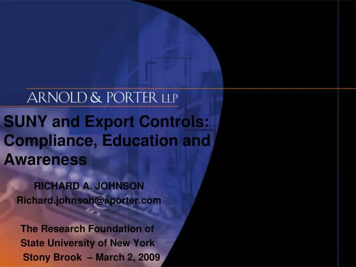 suny and export controls compliance education and awareness