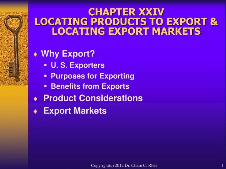 chapter xxiv locating products to export locating export markets