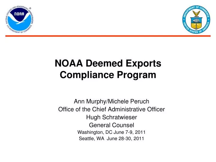 noaa deemed exports compliance program