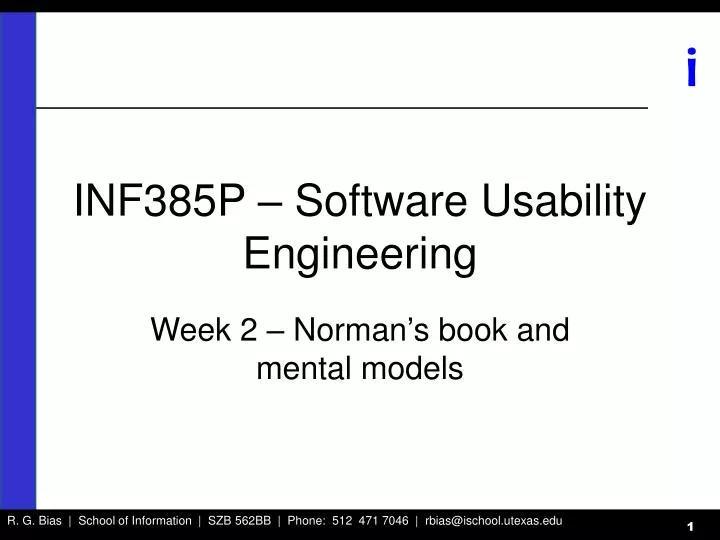 inf385p software usability engineering