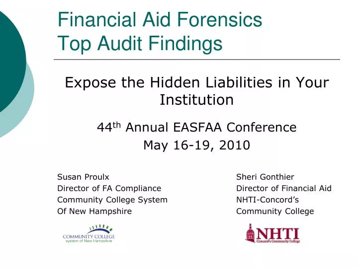 financial aid forensics top audit findings