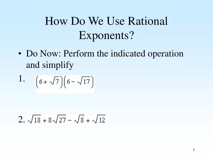 how do we use rational exponents
