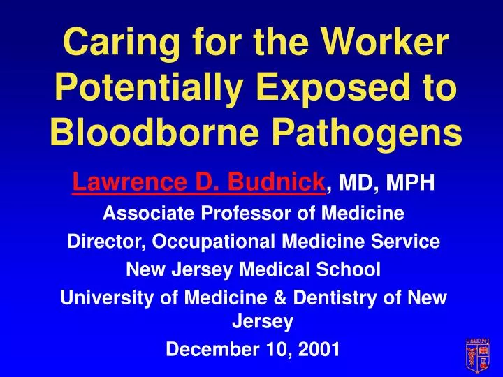 caring for the worker potentially exposed to bloodborne pathogens