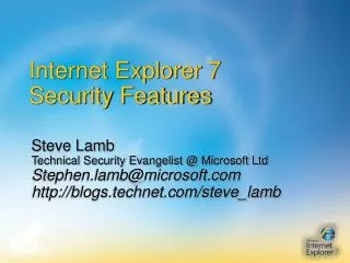 Internet Explorer 7 Security Features