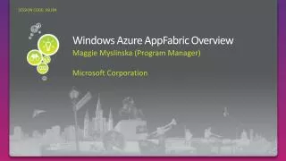 Windows Azure AppFabric Overview