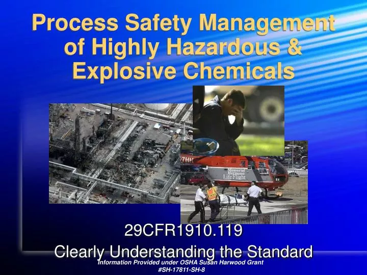 process safety management of highly hazardous explosive chemicals