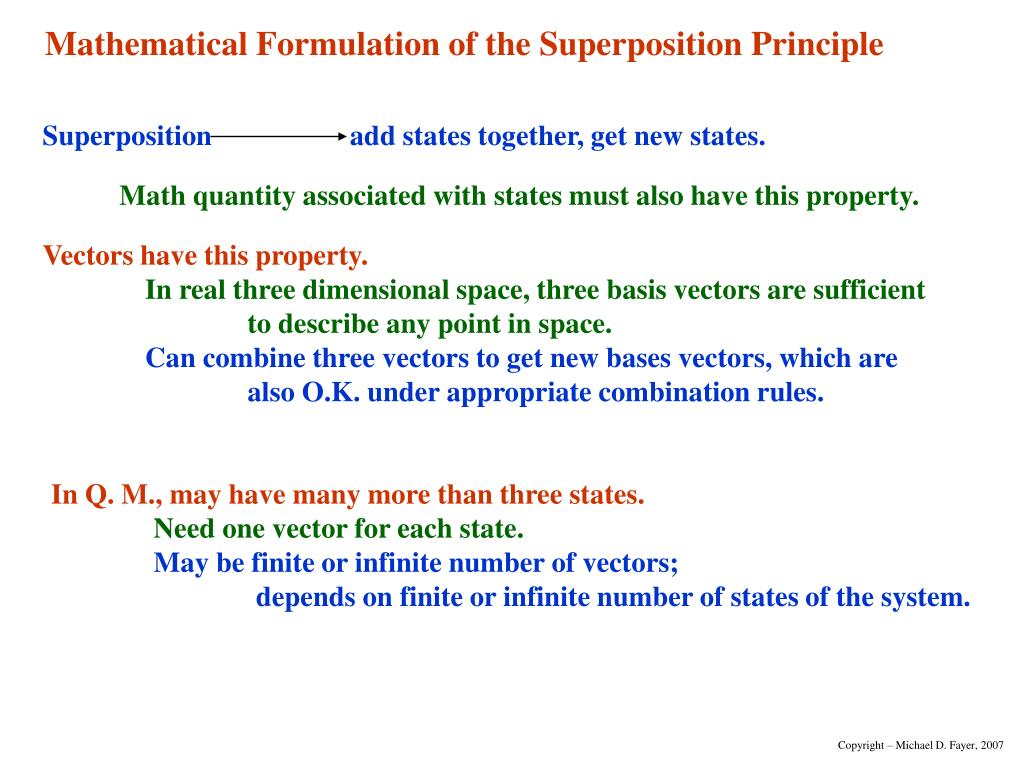 PPT - Mathematical Formulation of the Superposition Principle ...