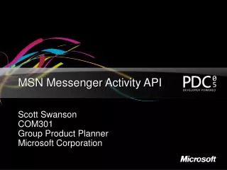 MSN Messenger Activity API