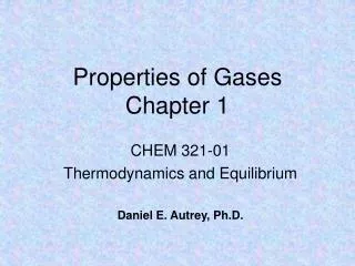 Properties of Gases Chapter 1