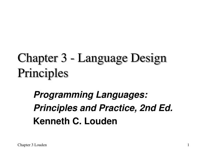 chapter 3 language design principles