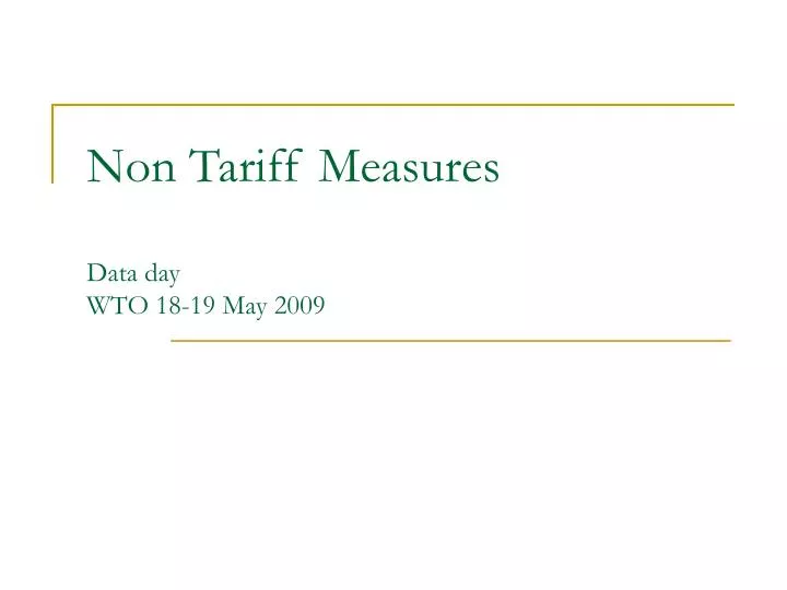 non tariff measures data day wto 18 19 may 2009