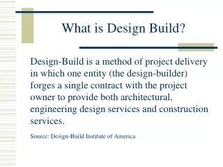 What is Design Build?