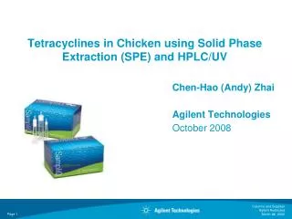 Tetracyclines in Chicken using Solid Phase Extraction (SPE) and HPLC/UV