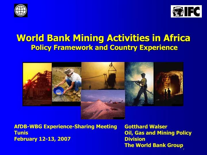 world bank mining activities in africa policy framework and country experience