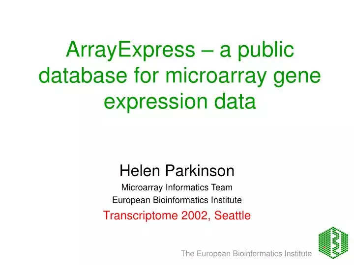 arrayexpress a public database for microarray gene expression data