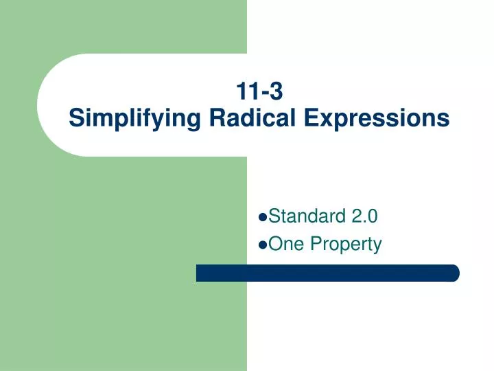 11 3 simplifying radical expressions