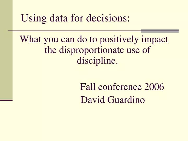 using data for decisions