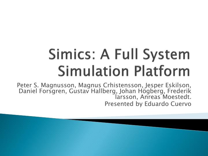 simics a full system simulation platform